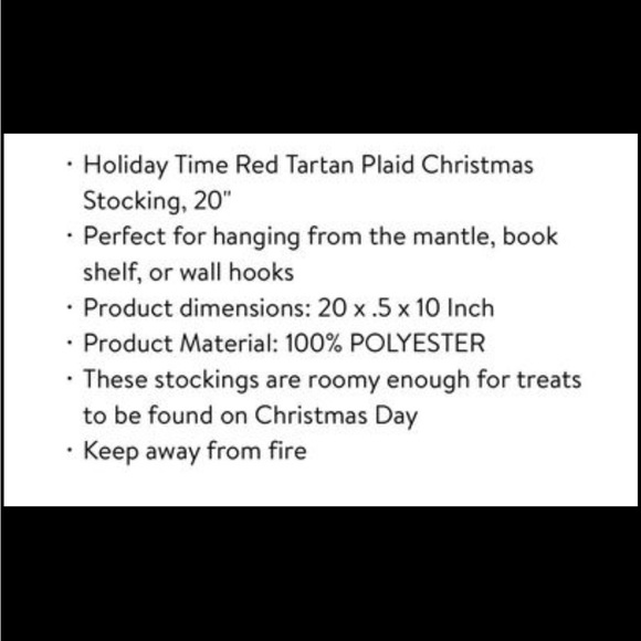 Red Tartan Plaid Christmas Stocking, 20", by Holiday Time - Picture 10 of 10